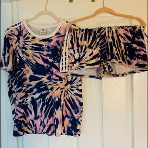 Adidas Tie-Dye Tee and Shorts. Super comfy!